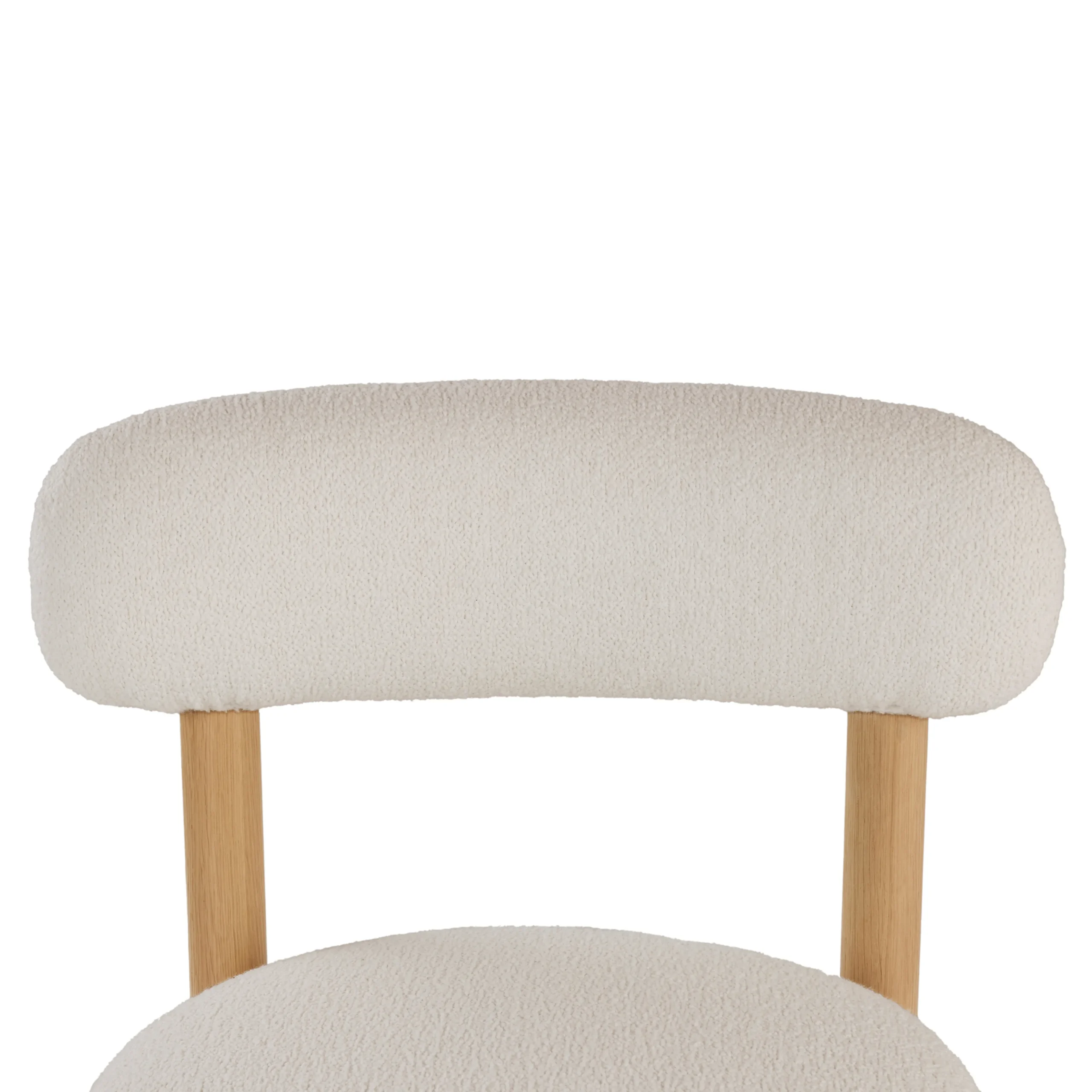 Munk Dining Chair - White Oak and Ivory Wool Bouclé - Image 11