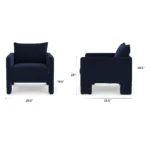 Oren 29.5_ Velvet Lounge Chair - Hale Navy