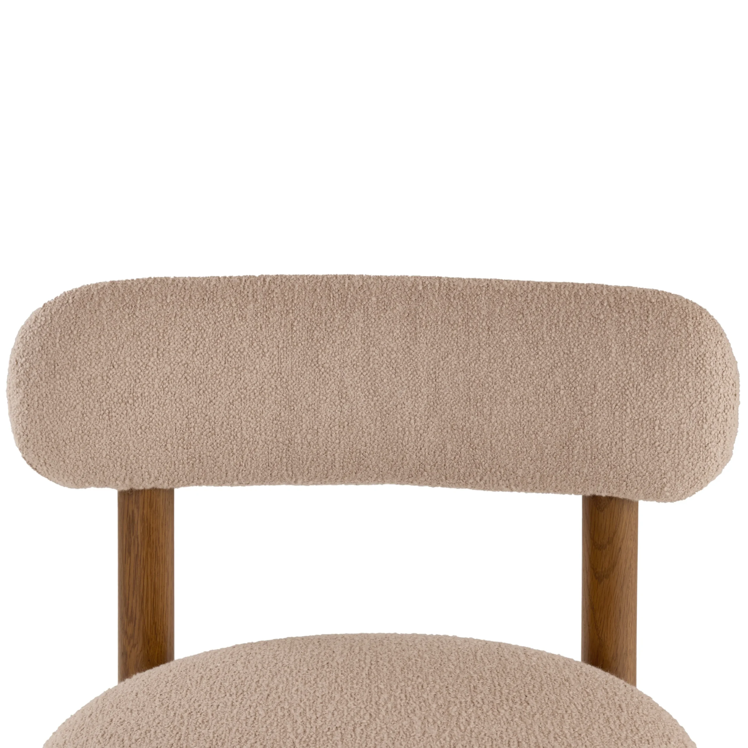 Munk Dining Chair - Smoked Oak and Sandstone Wool Bouclé - Image 11