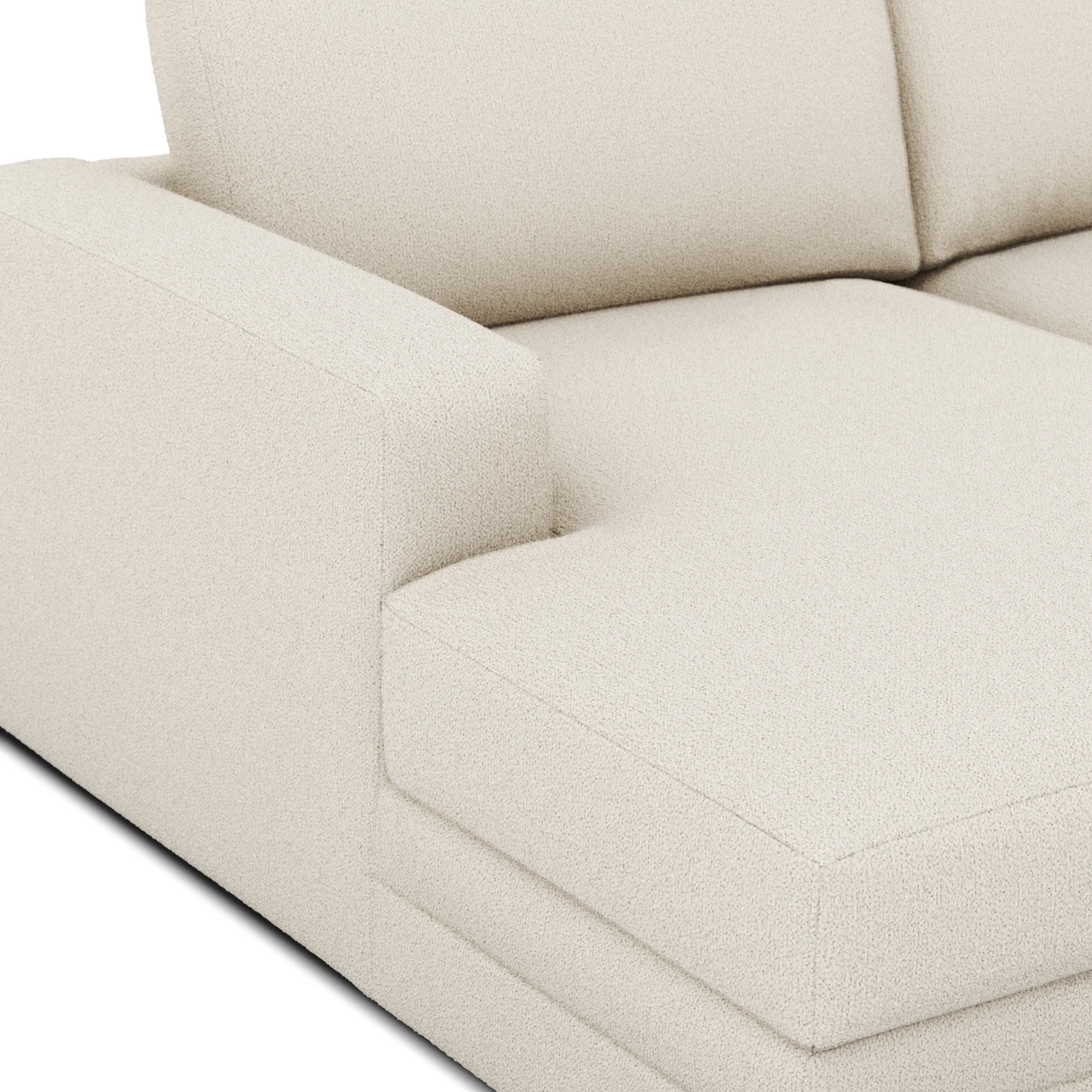 Riley 118_ Left Storage Sleeper Sectional - Ivory Wool Bouclé - Image 11