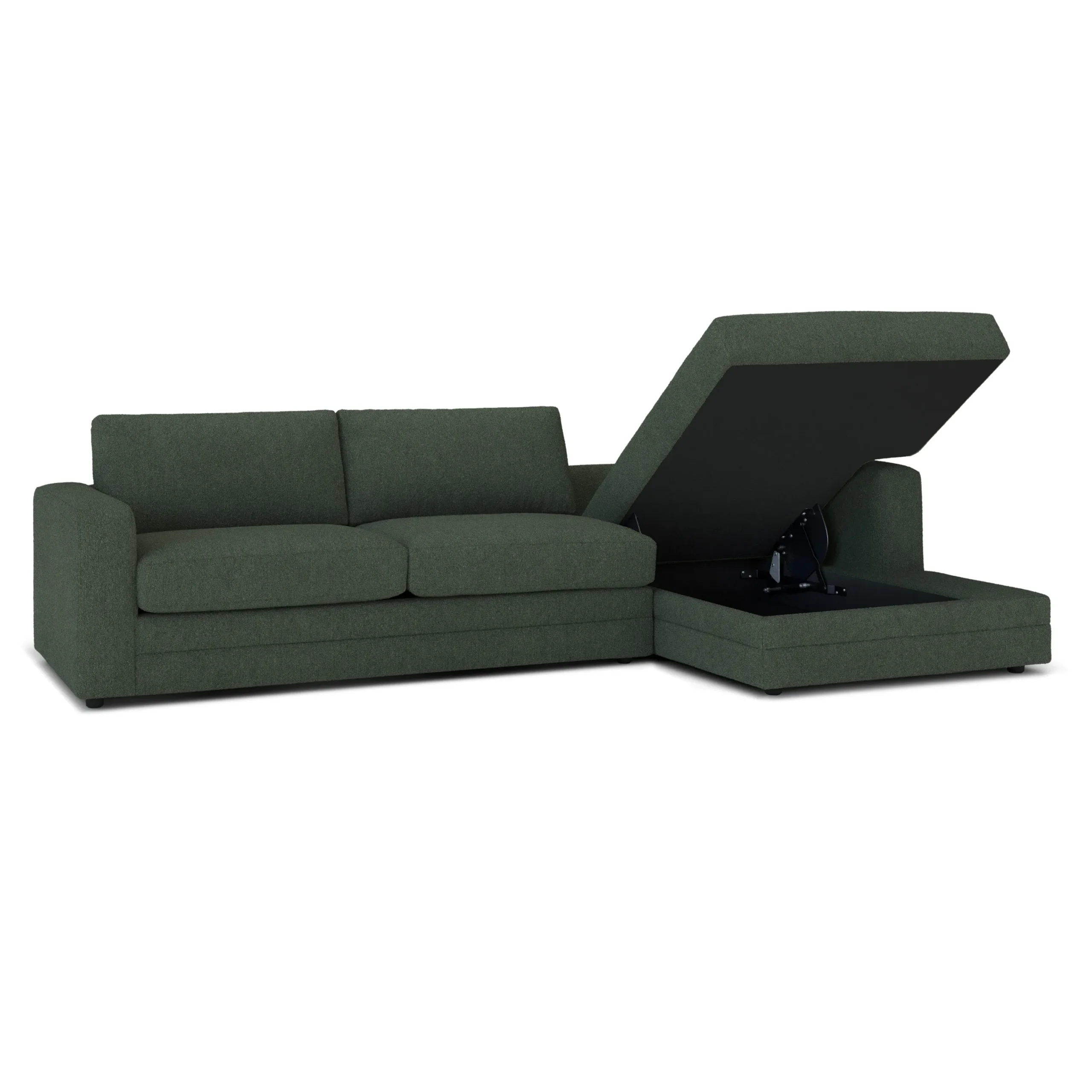 Riley 118_ Right Storage Sleeper Sectional - Green Wool Bouclé - Image 8
