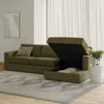 Riley 118_ Right Storage Sleeper Sectional - Napa Moss