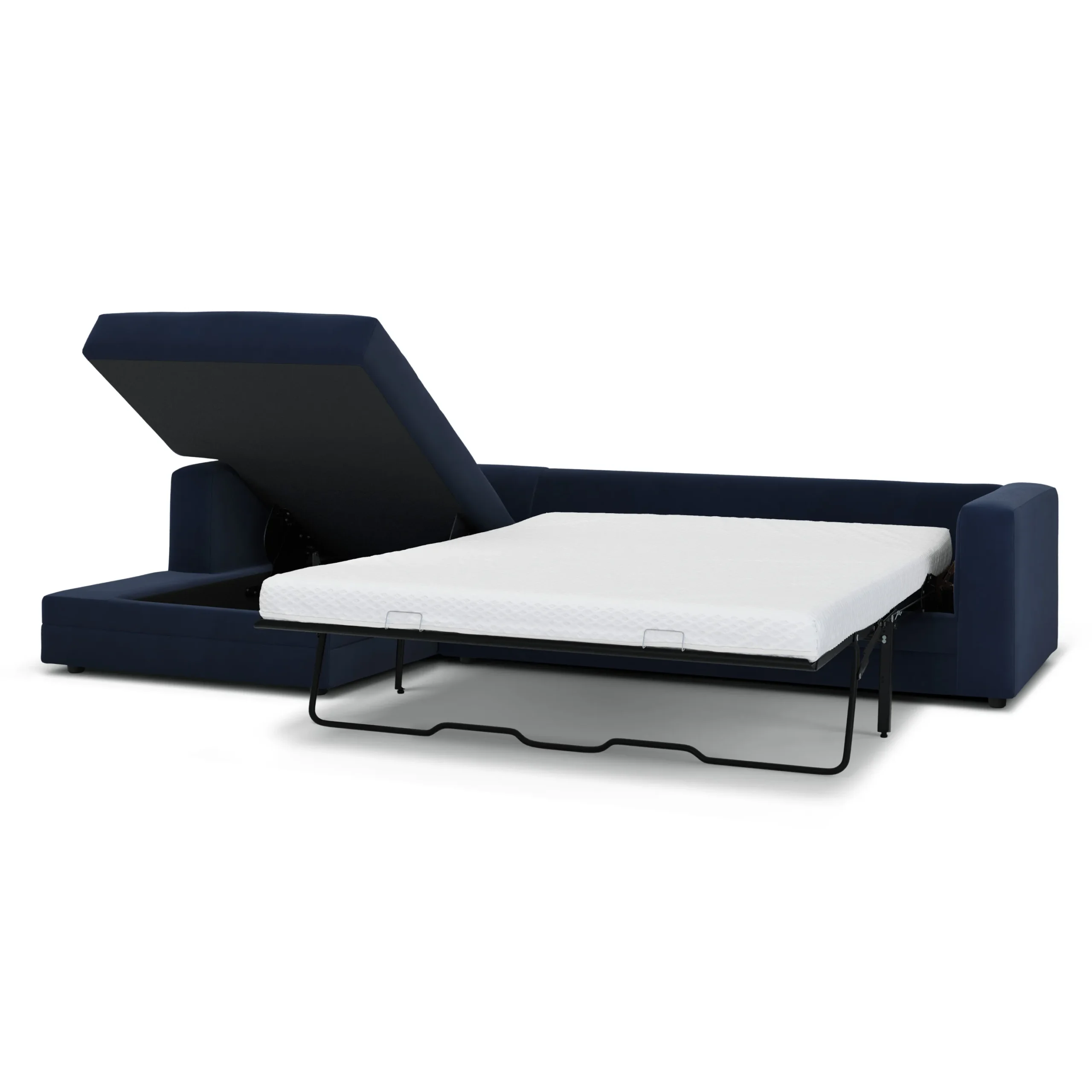 Riley 118_ Velvet Left Storage Sleeper Sectional - Hale Ink - Image 8