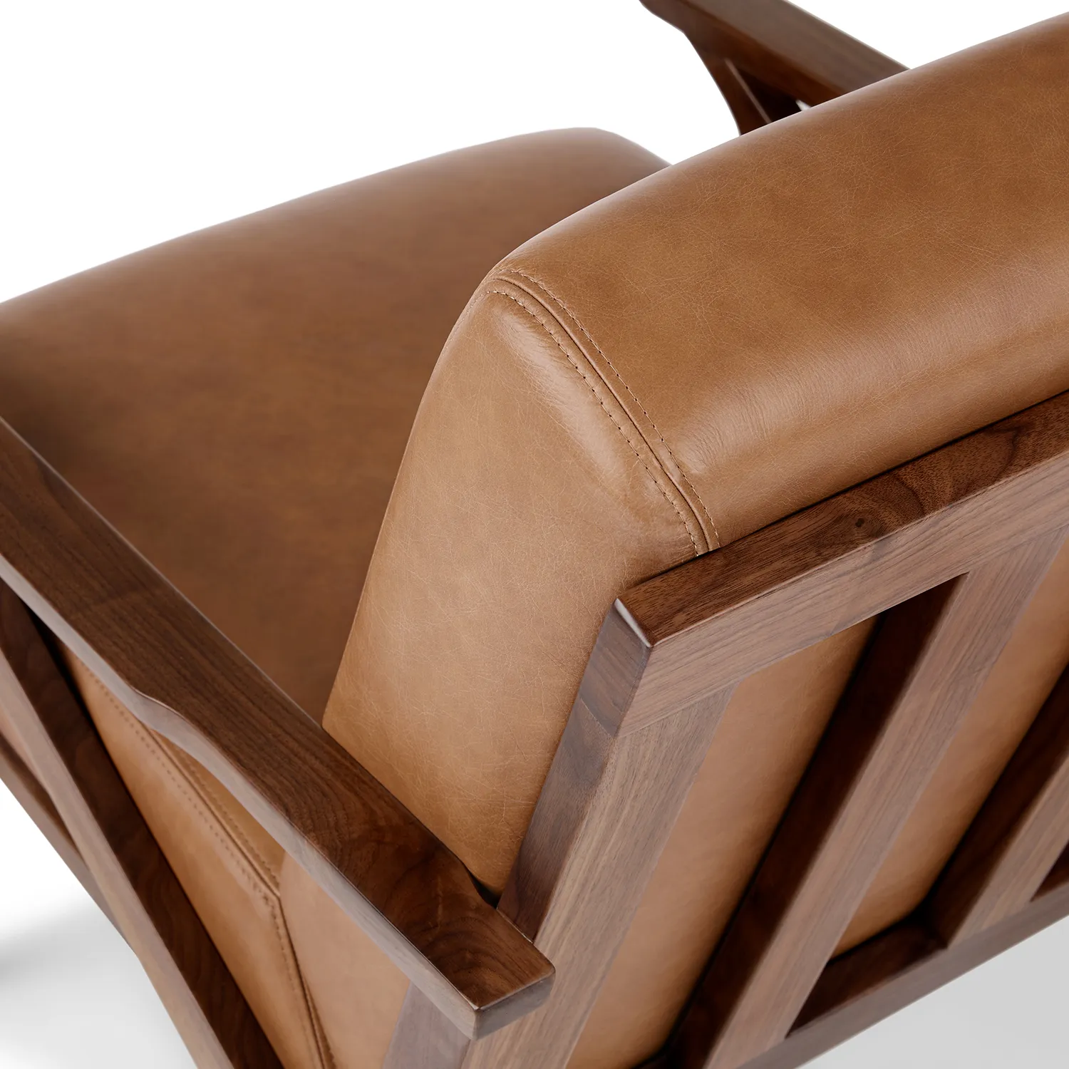 Otio 26_ Leather Lounge Chair - Walnut and Toscana Tan - Image 11