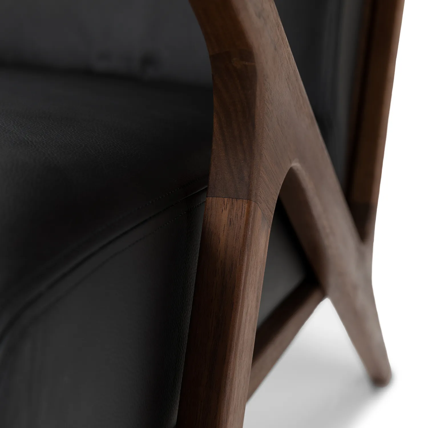 Otio 26_ Leather Lounge Chair - Walnut and Black - Image 8