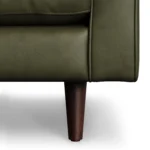Sven 100_ Tufted Leather Left Sectional - Charme Green