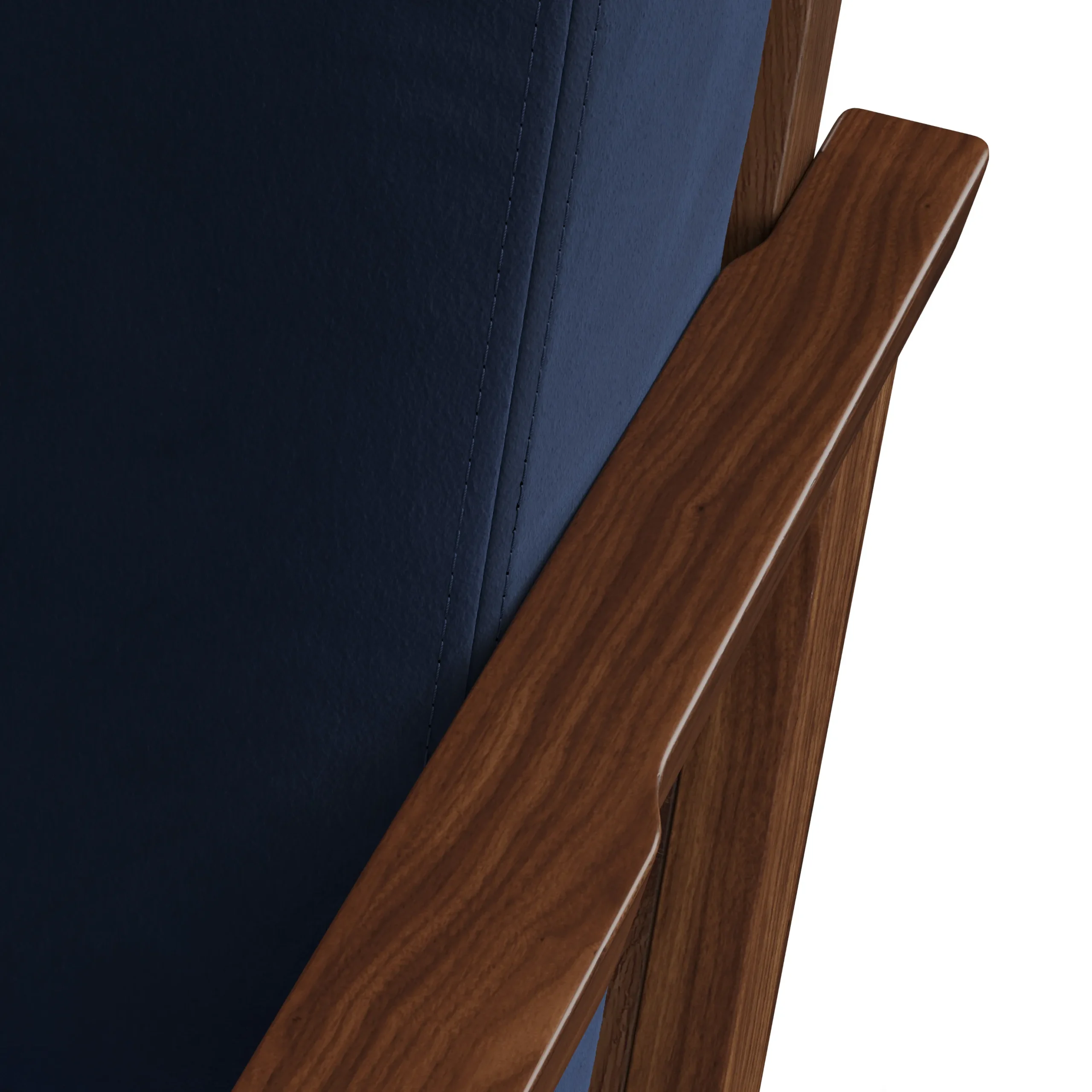 Otio 26_ Velvet Lounge Chair - Walnut and Hale Ink - Image 4