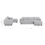Sven 100_ Tufted Right Sectional - Stone Gray