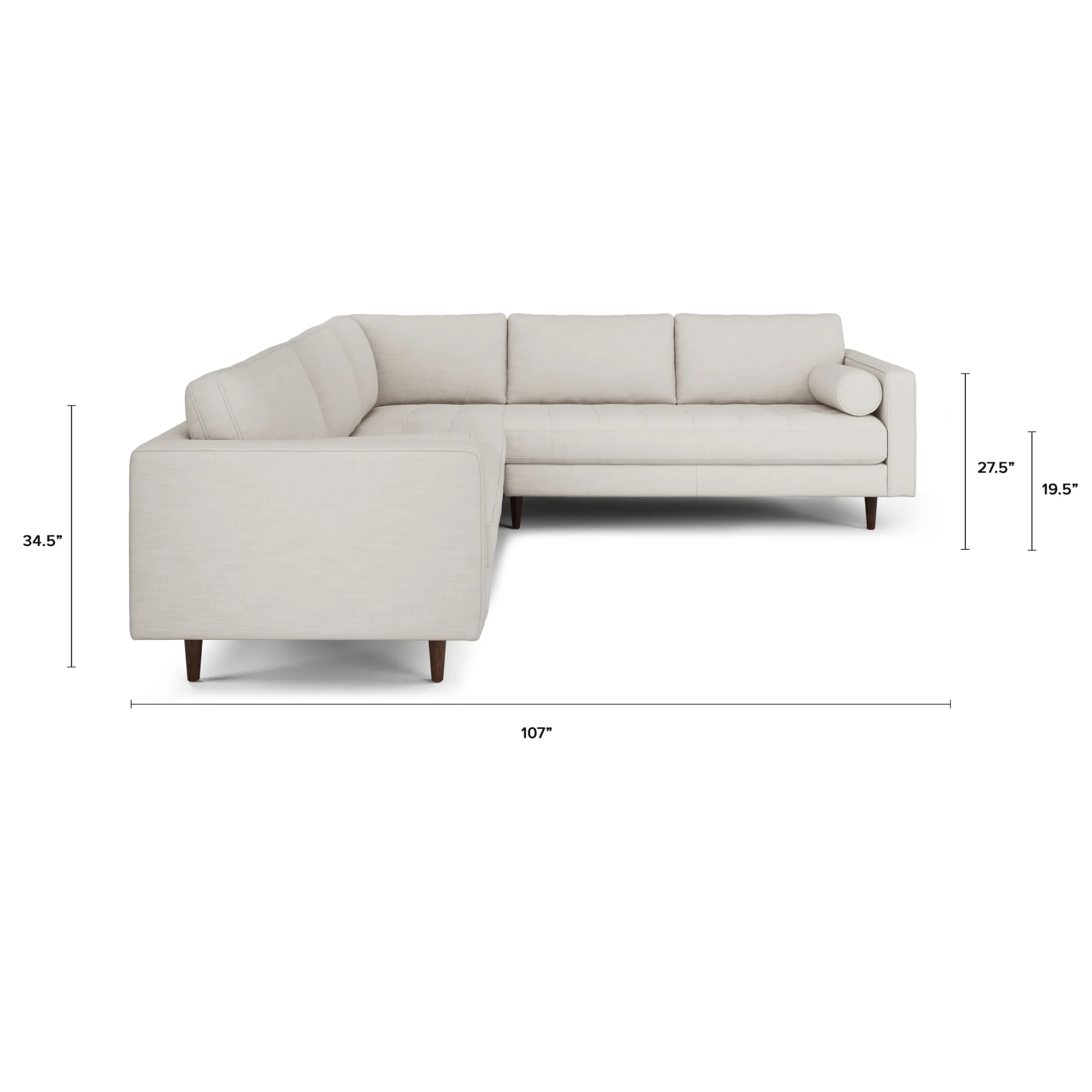 Sven 107_ Tufted Corner Sectional - Biscuit Cream - Image 11