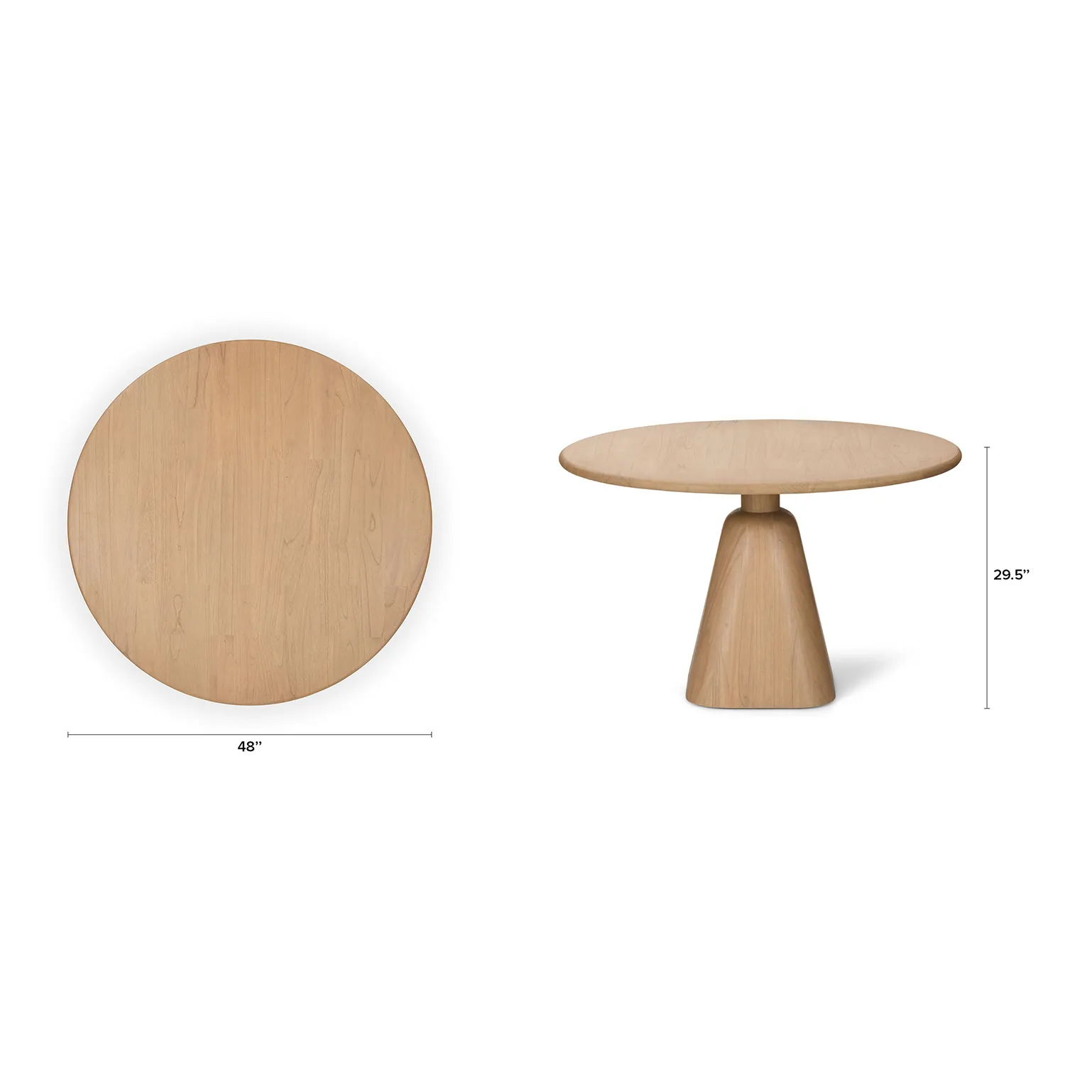Kurasi 48_ Solid Wood Round Dining Table - Natural - Image 12