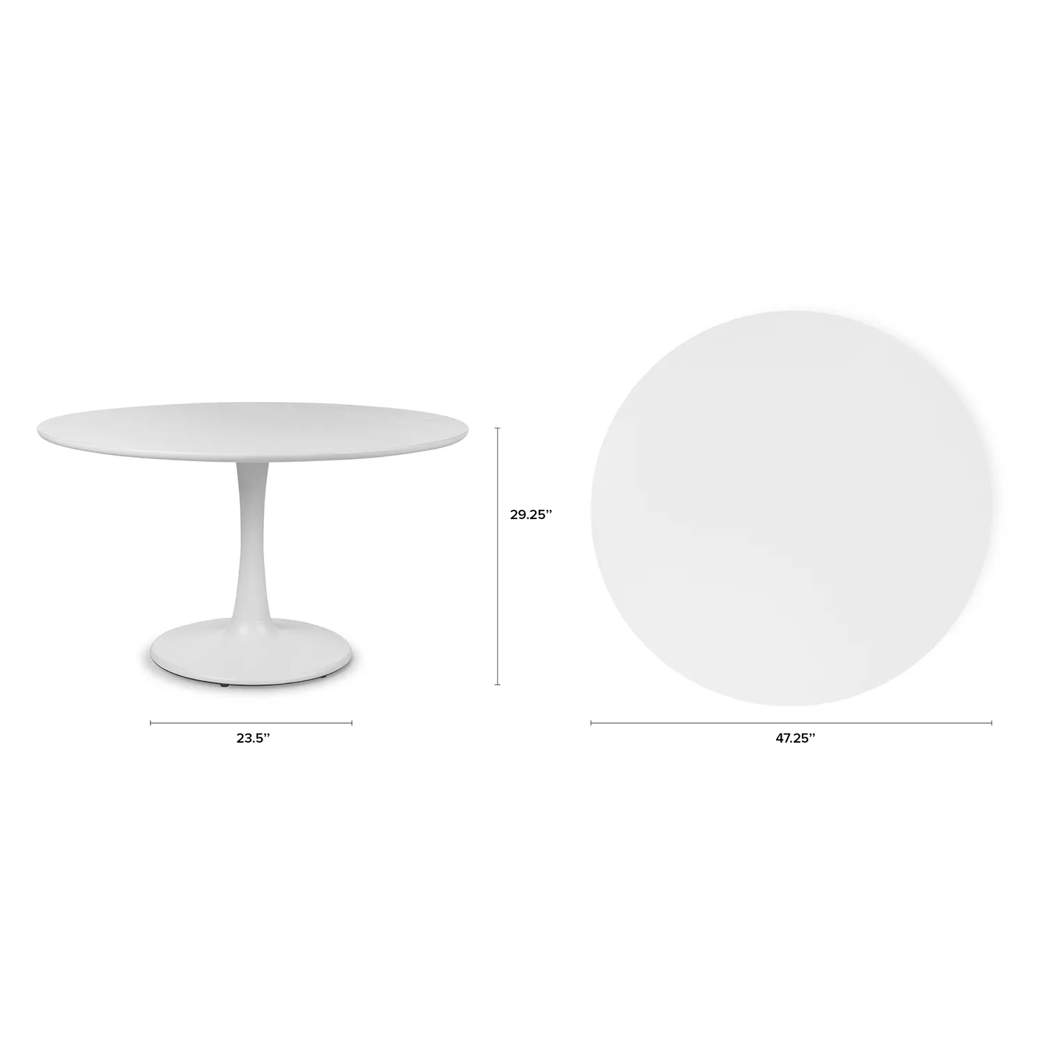 Hendrick 47.25_ Dining Table - White - Image 12