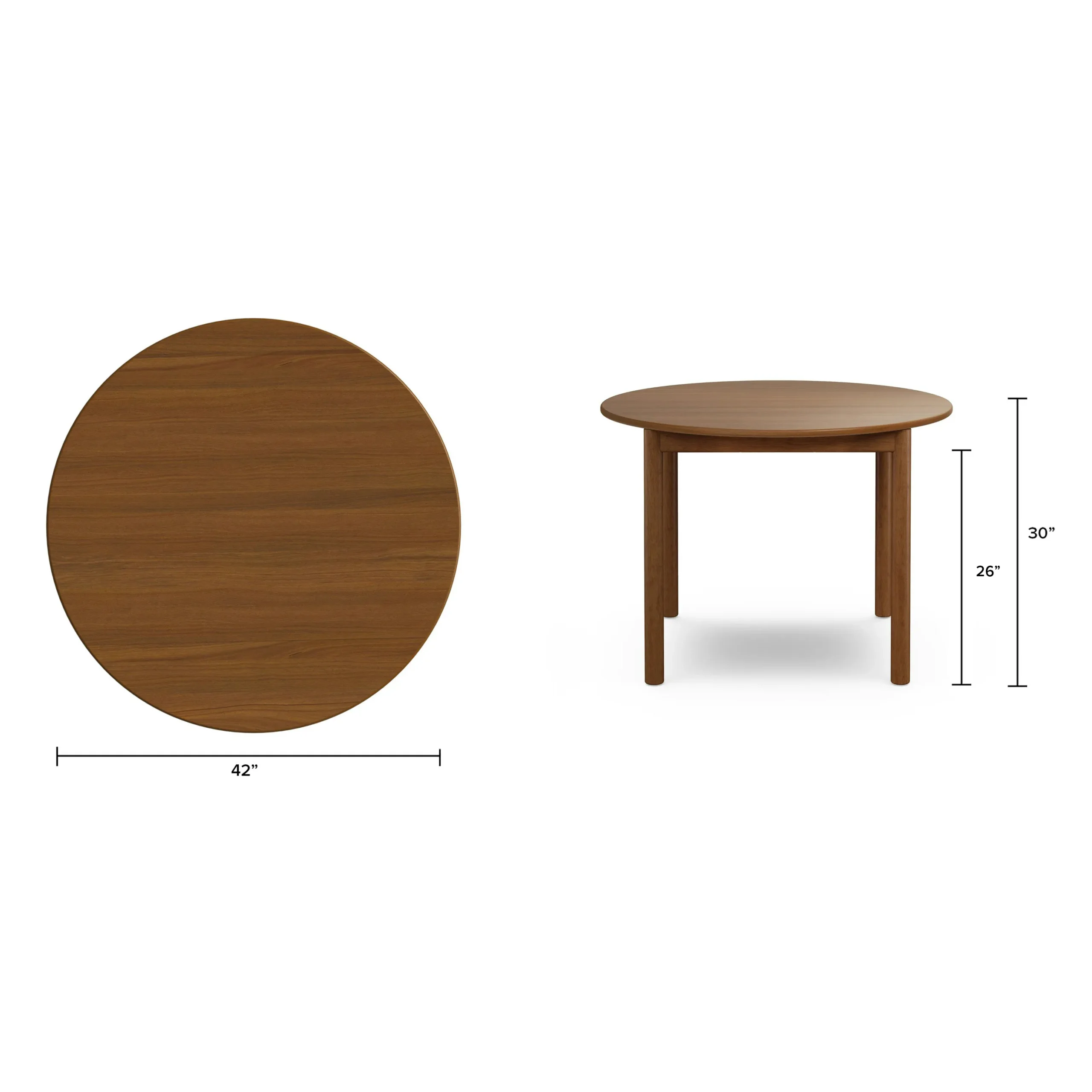 Heidi 42_ Round Dining Table - Walnut - Image 12