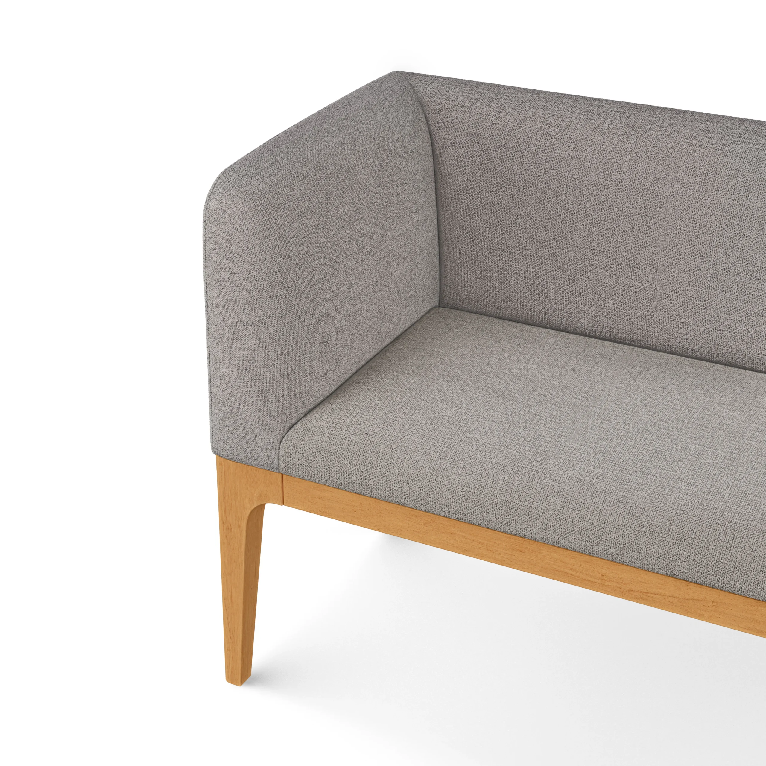 Left Corner Banquette - Natural Oak and Hestia Gray - Image 12