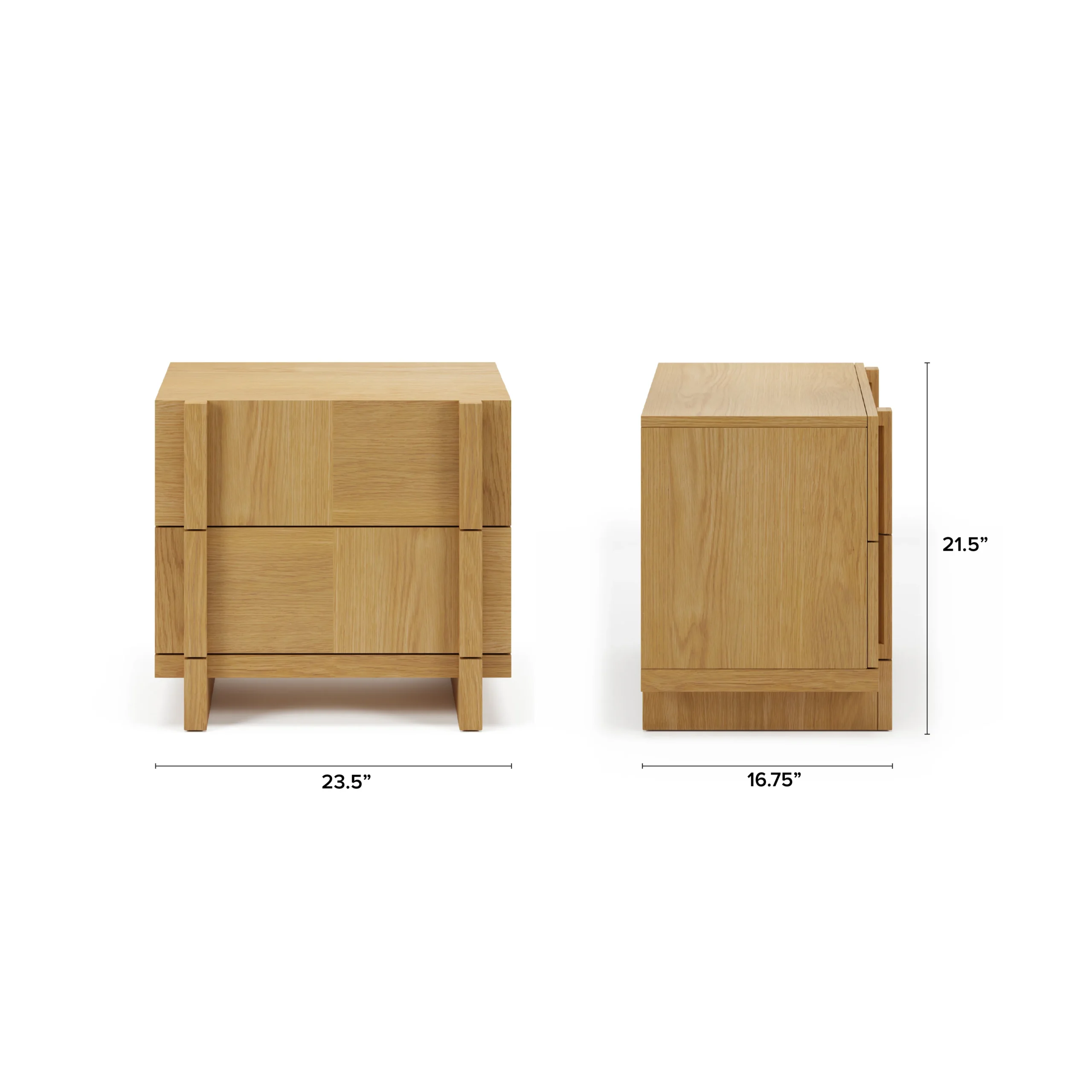Ayra 2-Drawer Nightstand - Natural Oak - Image 12