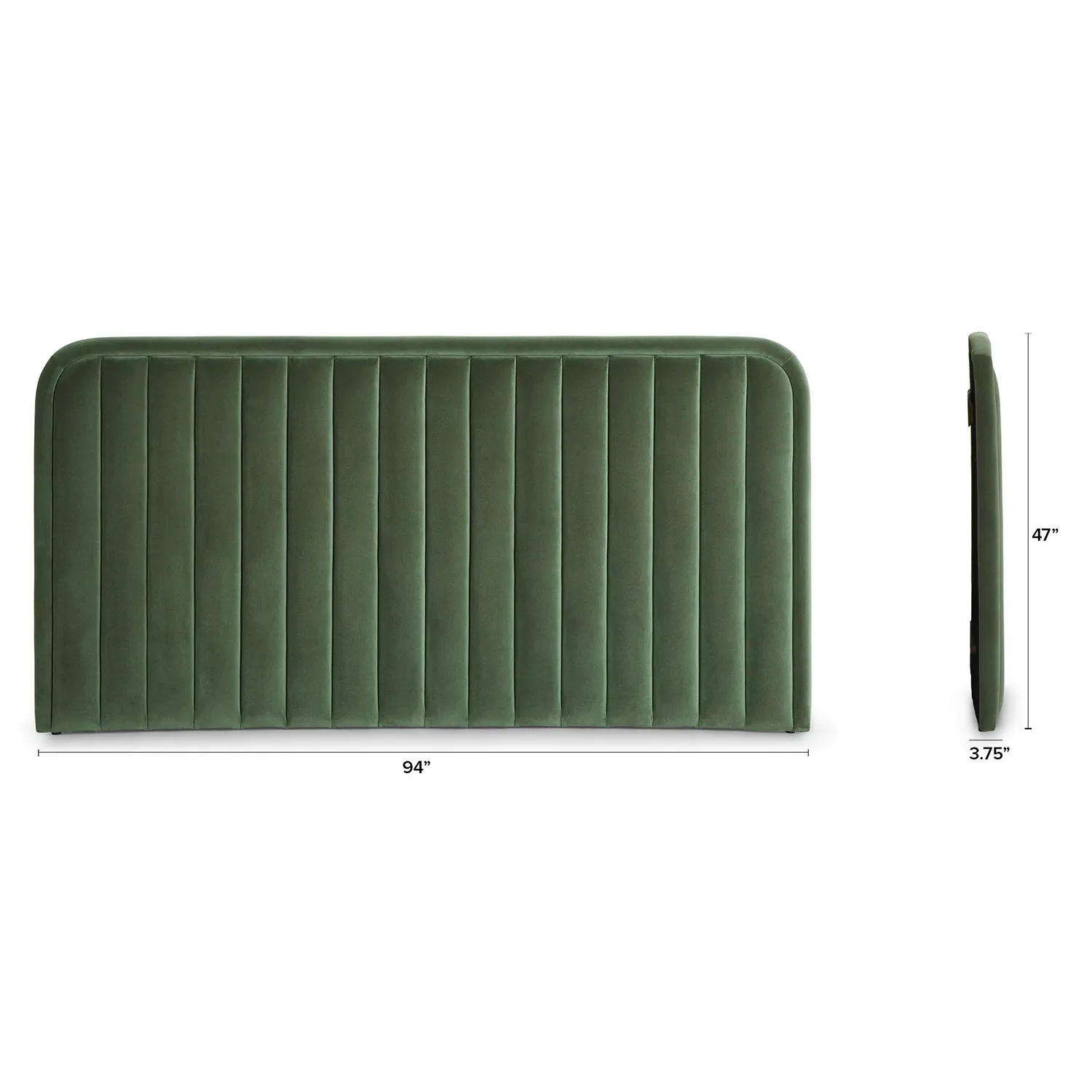 Rolph King Velvet Headboard - Plush Pacific Green - Image 12