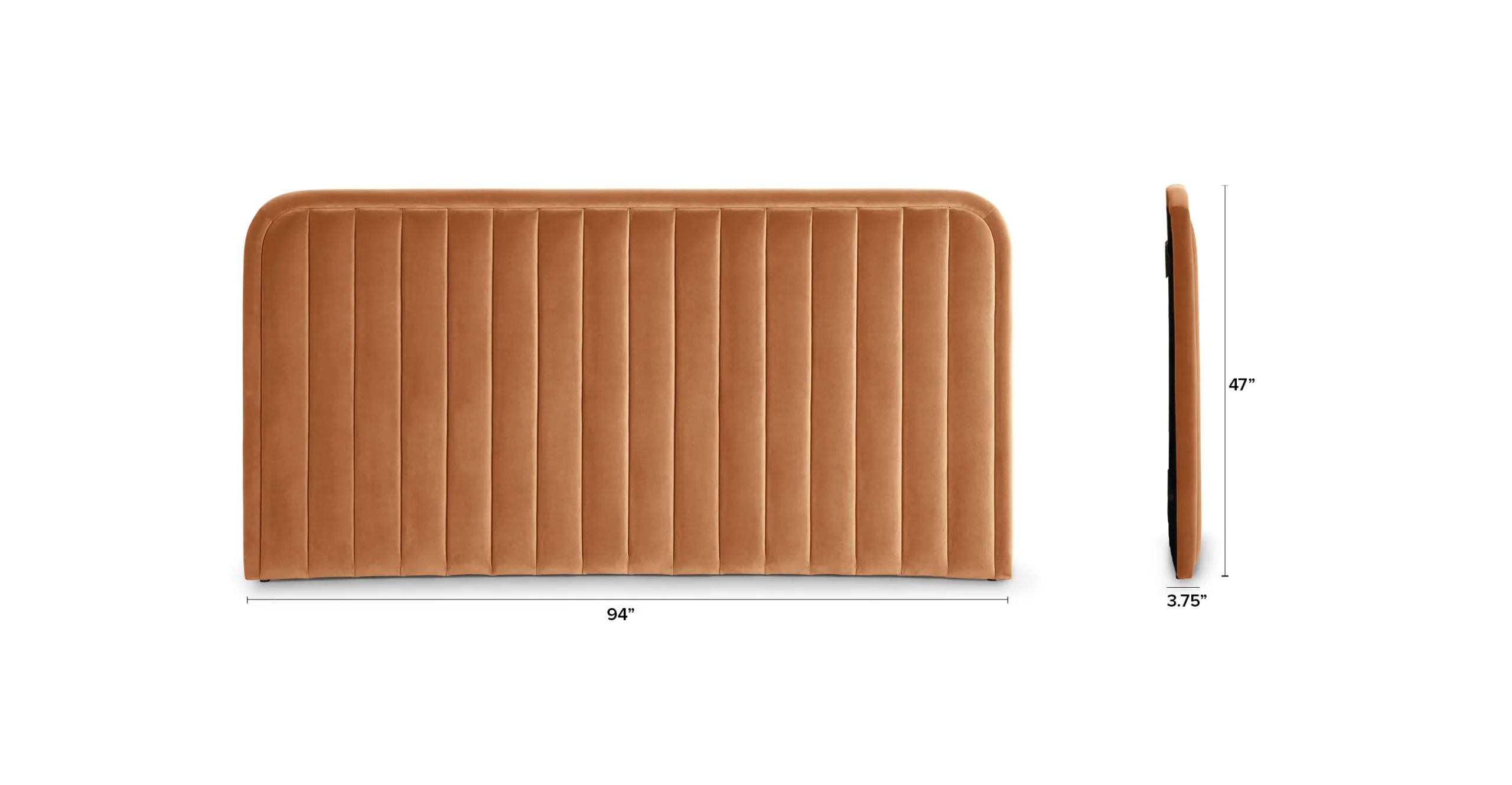 Rolph King Velvet Headboard - Plush Pacific Rust - Image 12