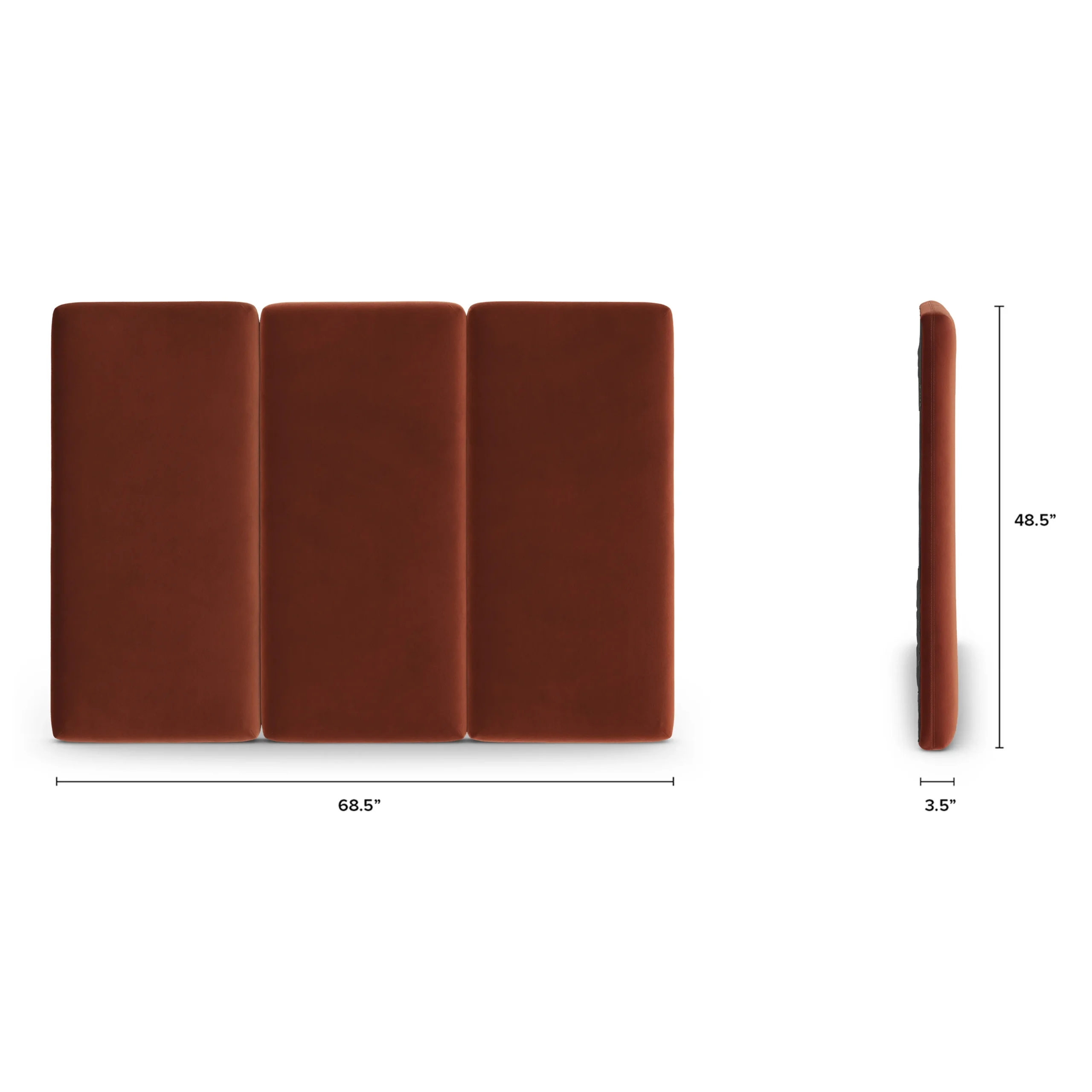 Noel Queen Velvet Headboard - Hale Rust - Image 12