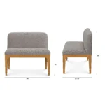 Armless Banquette - Smoked Oak and Hestia Gray