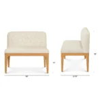 Rosin 34_ Armless Banquette - Natural Oak and Sand Ivory