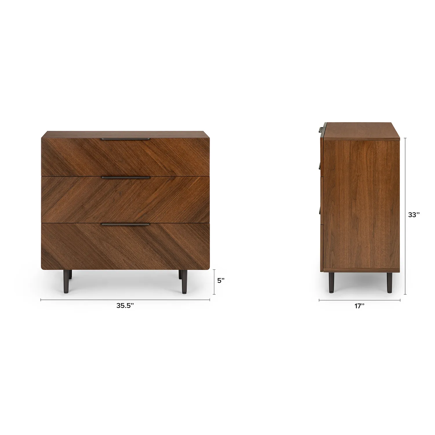 Nera 3-Drawer Chest - Walnut - Image 12