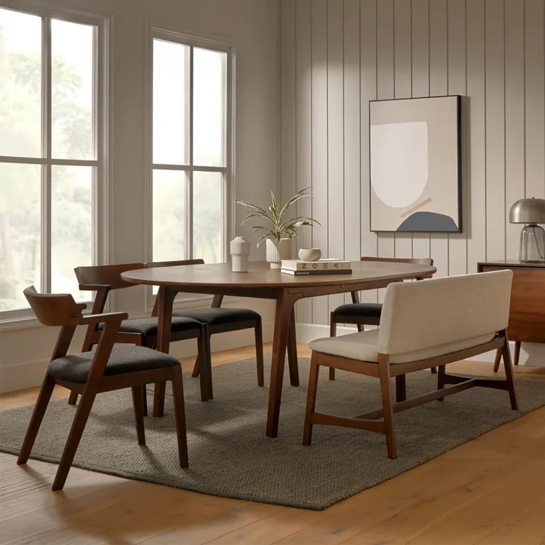 Nosh 51.5_ Bench - Walnut and Chalk Gray