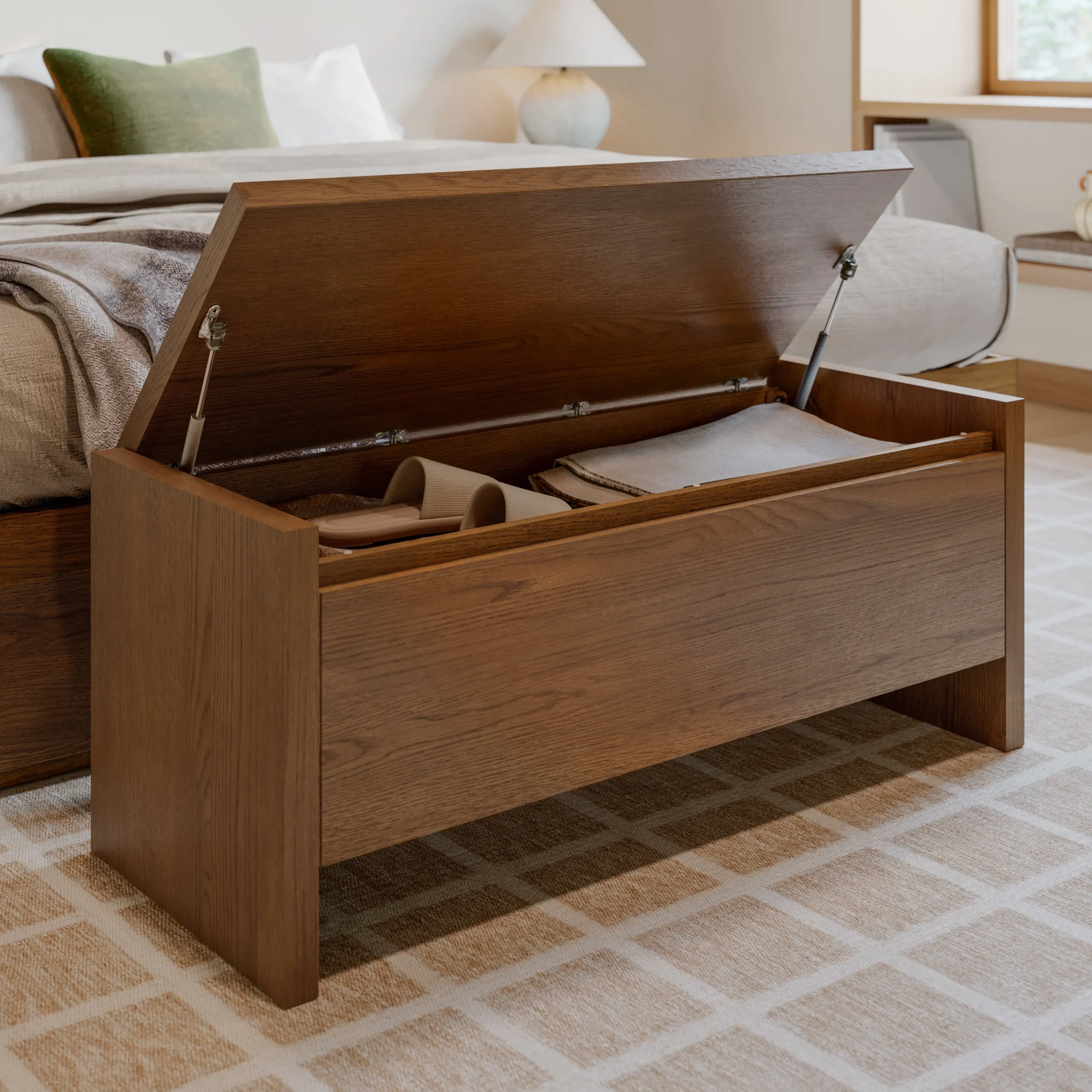 Leif 42_ Storage Bench - Smoked Oak - Image 12