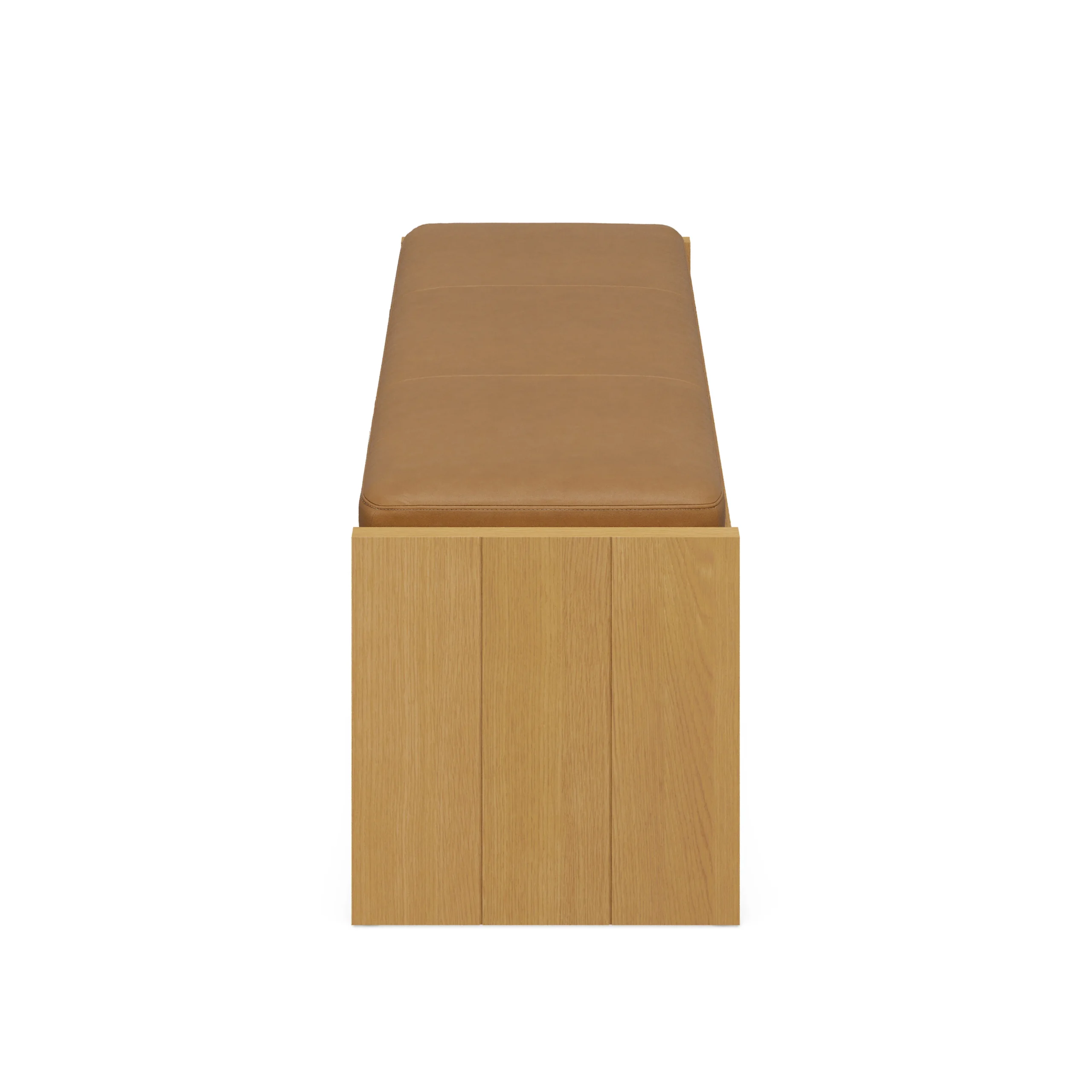 Cassie 56_ Leather Bench - Natural Oak and Charme Tan - Image 12