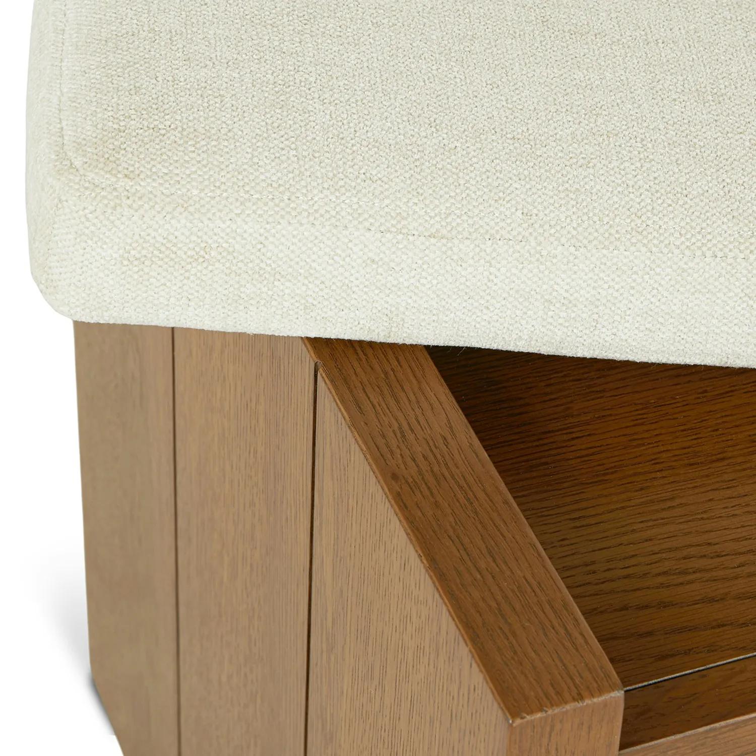 Cassie 56_ Bench - Smoked Oak and Taupe Chenille - Image 13