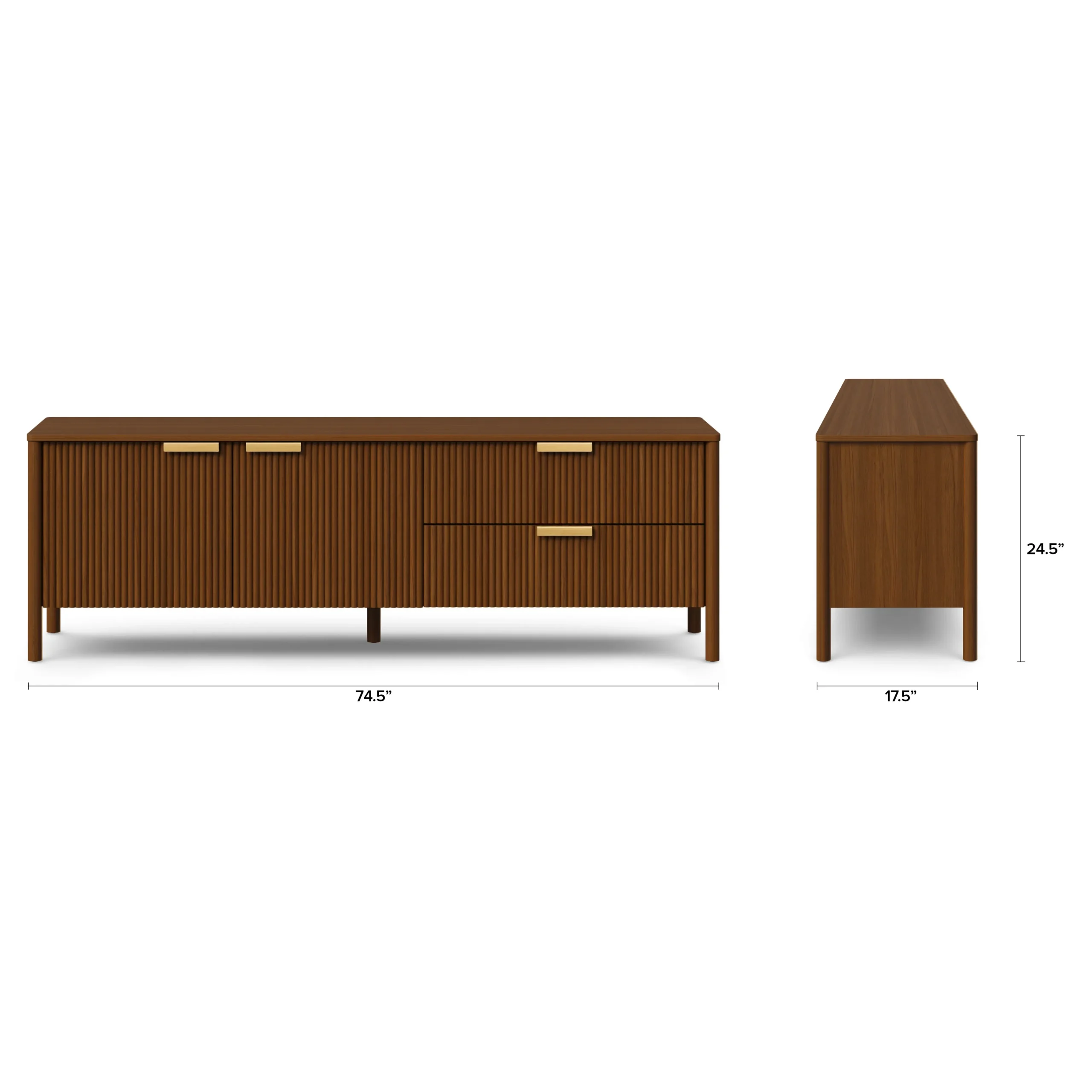 Liv 74.5_ Media Unit - Walnut - Image 6