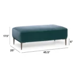 Abisko 45.5_ Velvet Ottoman - Plush Pacific Blue