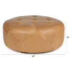 Timpani 41_ Leather Ottoman - Charme Tan