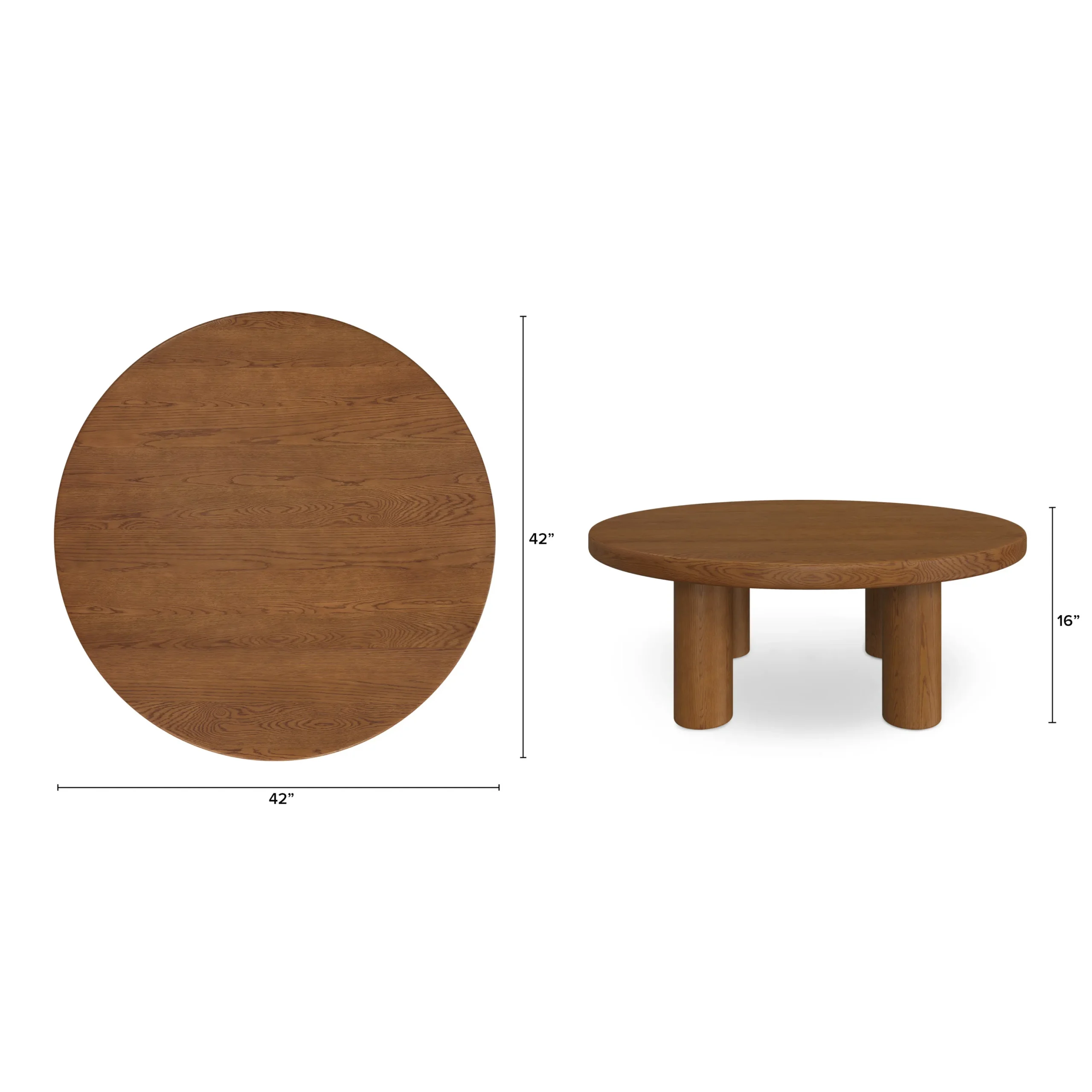 Adel 42_ Round Coffee Table - Smoked Oak - Image 5