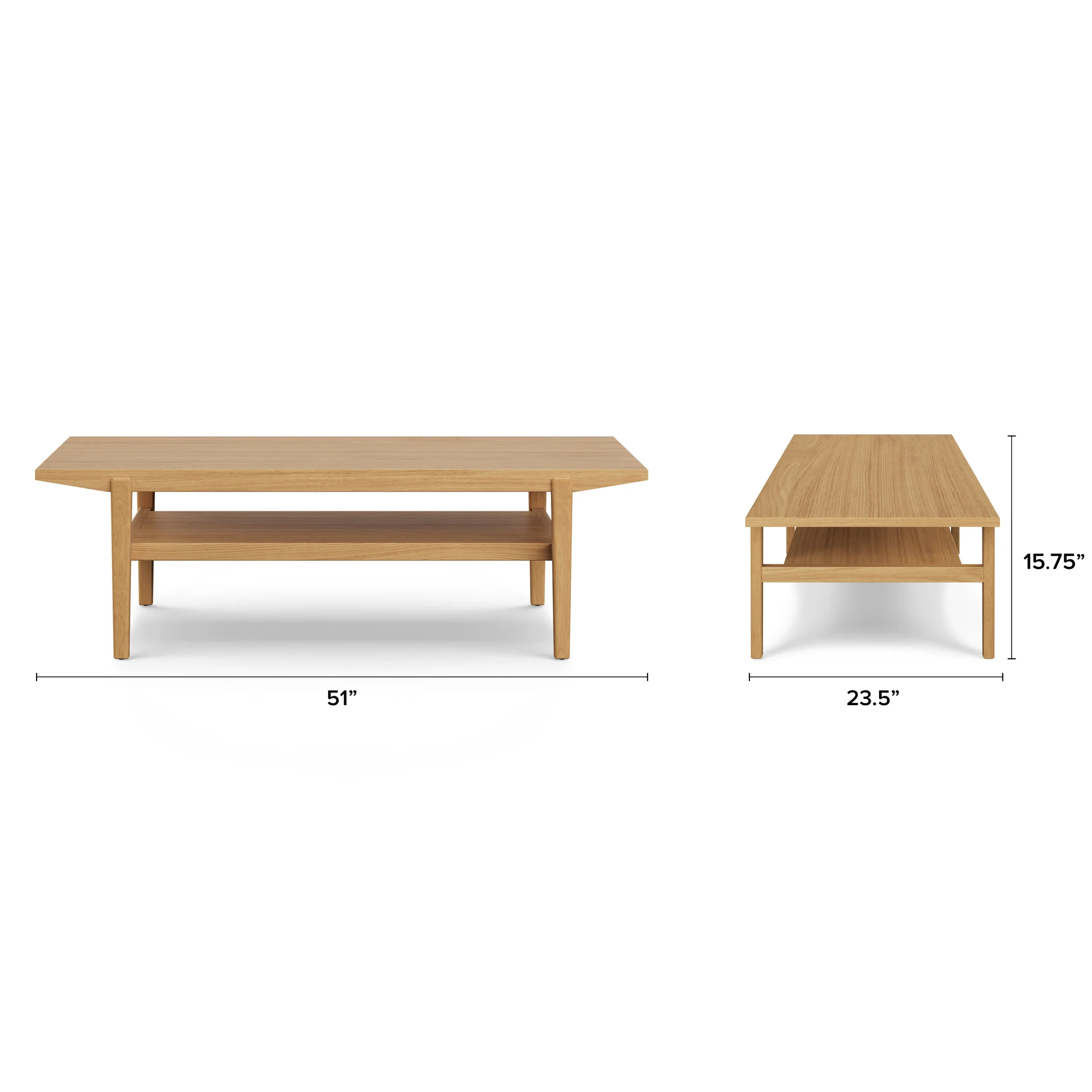 Cooper 51_ Rectangular Coffee Table - Natural Oak - Image 3