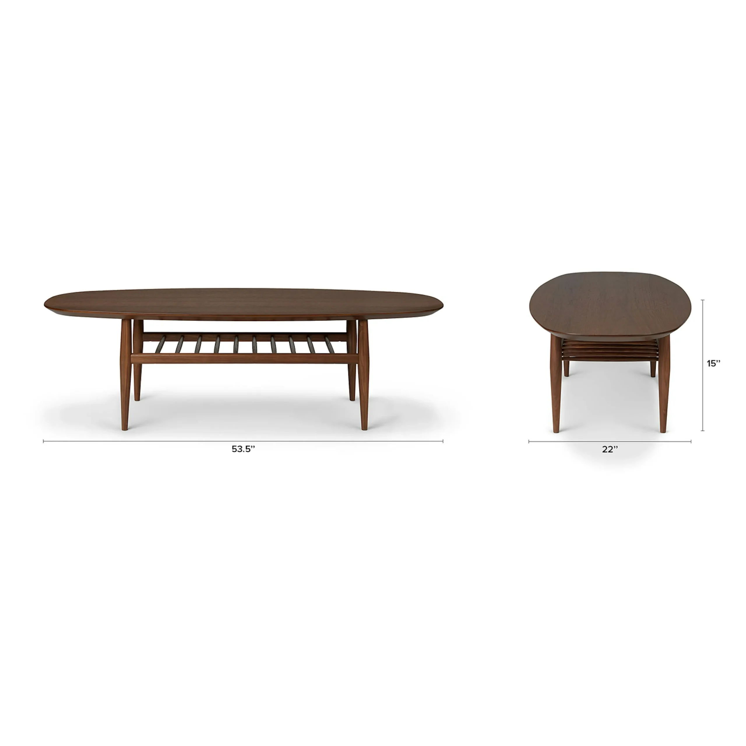 Lenia 53.5_ Oval Coffee Table - Walnut - Image 8