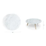 Mara 31.5_ Marble Coffee Table - Oak