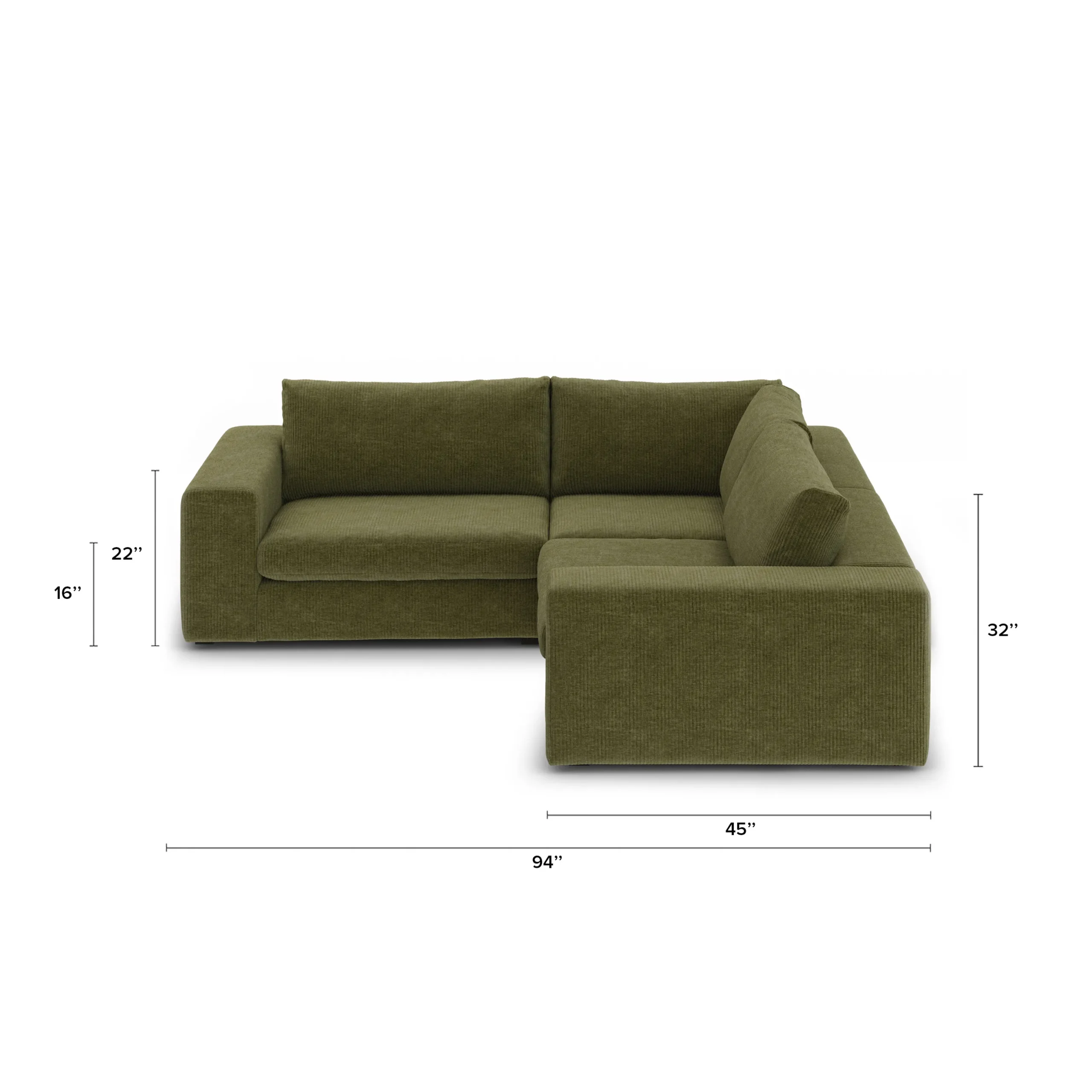 Beta 94_ Modular Corner Sectional - Cypress Green - Image 12