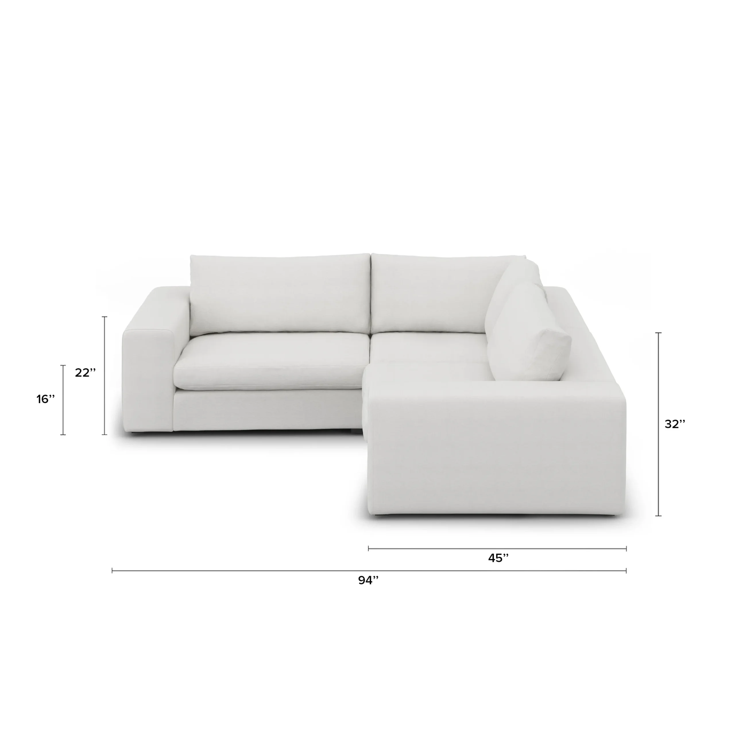 Beta 94_ Modular Corner Sectional - Quartz White - Image 12