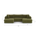 Beta 129.5_ Modular U Sectional - Cypress Green