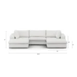 Beta 129.5_ Modular U Sectional - Quartz White