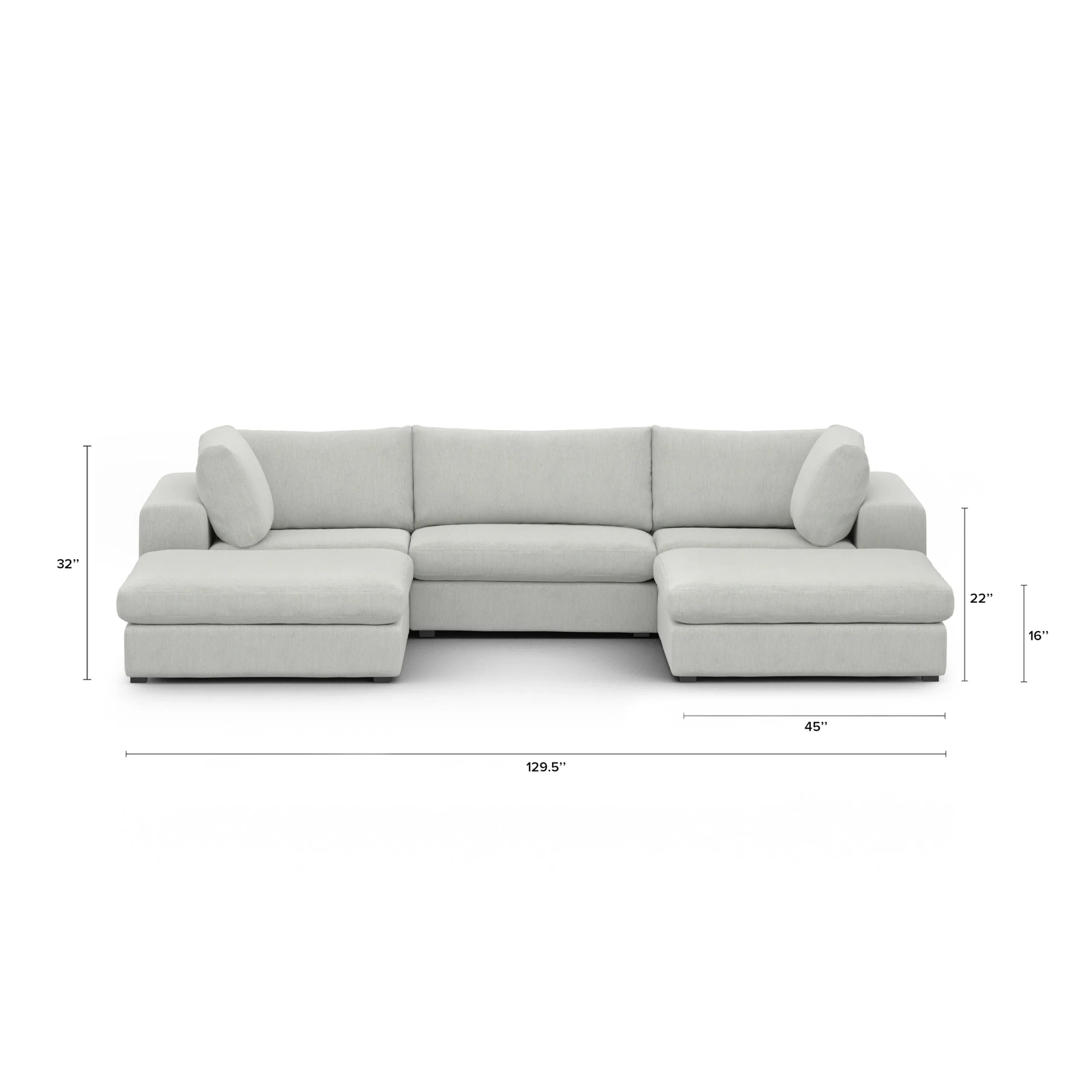 Beta 129.5_ Modular U Sectional - Welsh Gray - Image 12
