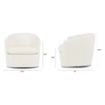 Turoy 32.5_ Swivel Lounge Chair - Ivory Bouclé