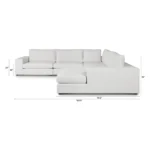 Beta 133.5_ Right Modular Conversational Sectional - Quartz White
