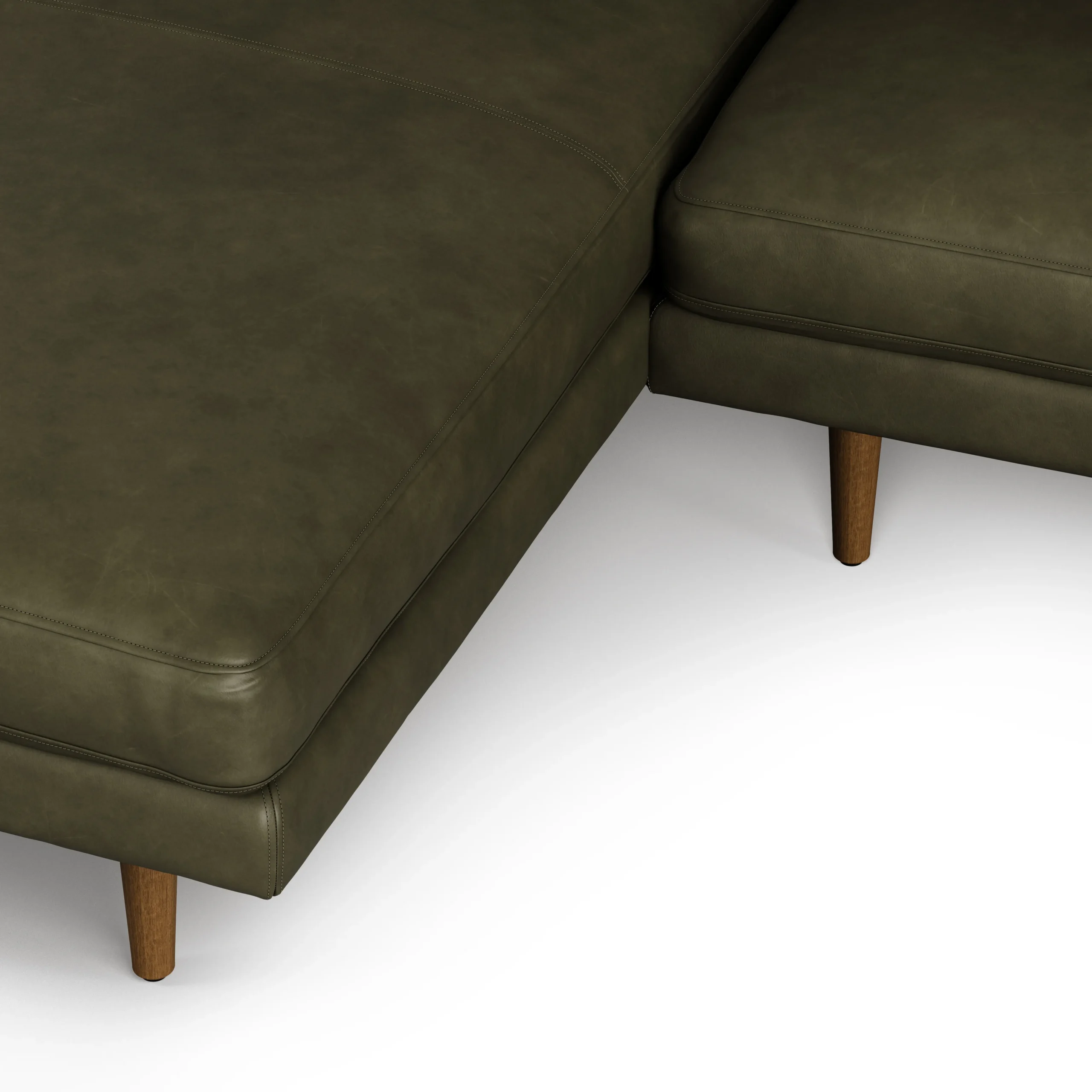 Burrard 112_ Leather Left Sectional - Charme Green - Image 12