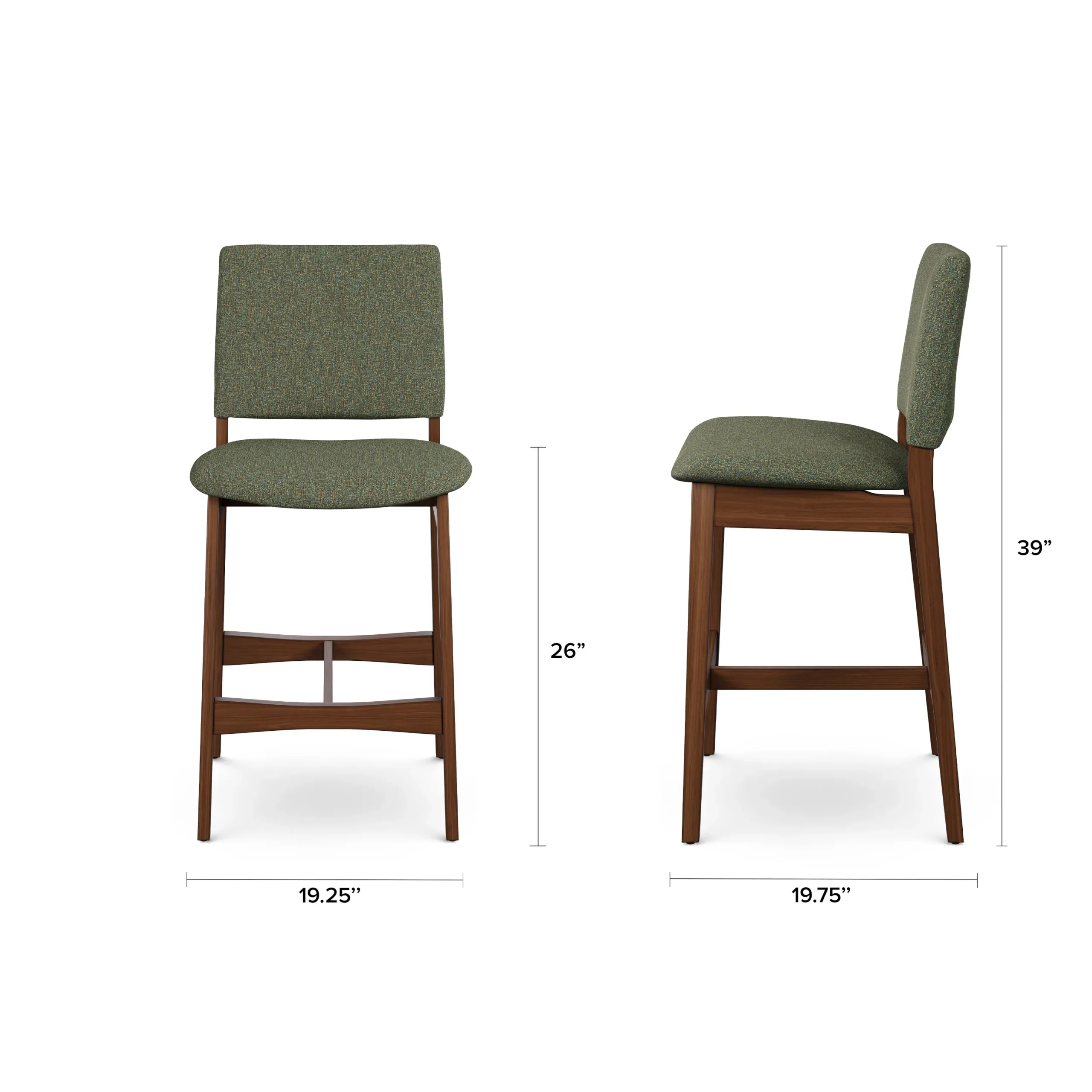 Nosh Counter Stool - Walnut and Hemlock Green - Image 12