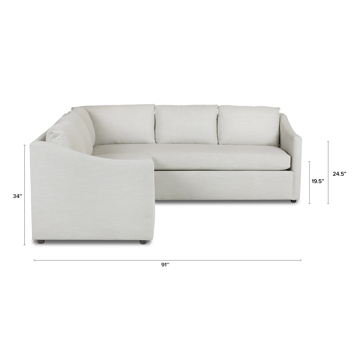 Landry 91_ Corner Sectional - Napa Dove - Image 12