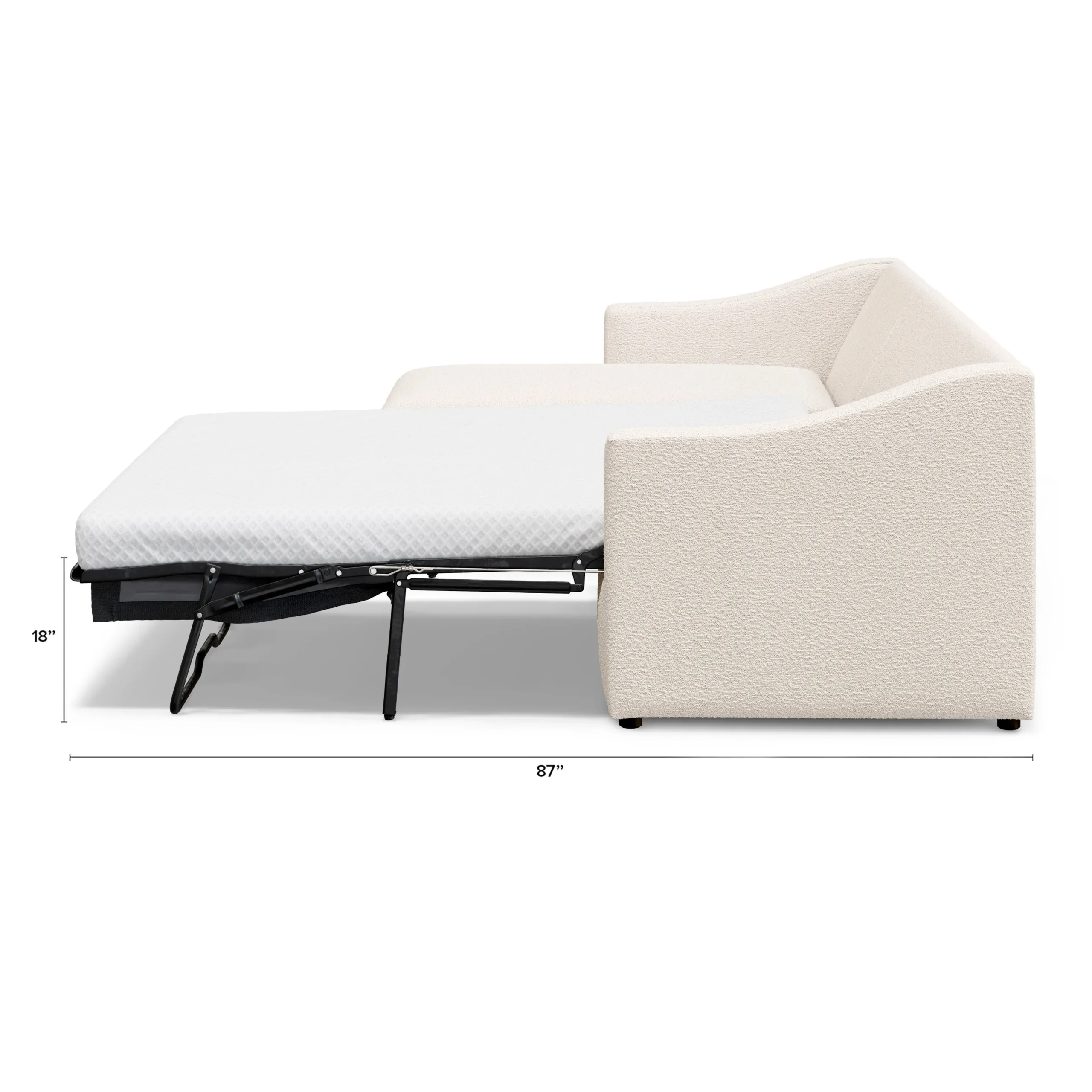 Landry 109_ Left Storage Sleeper Sectional - Ivory Wool Bouclé - Image 12