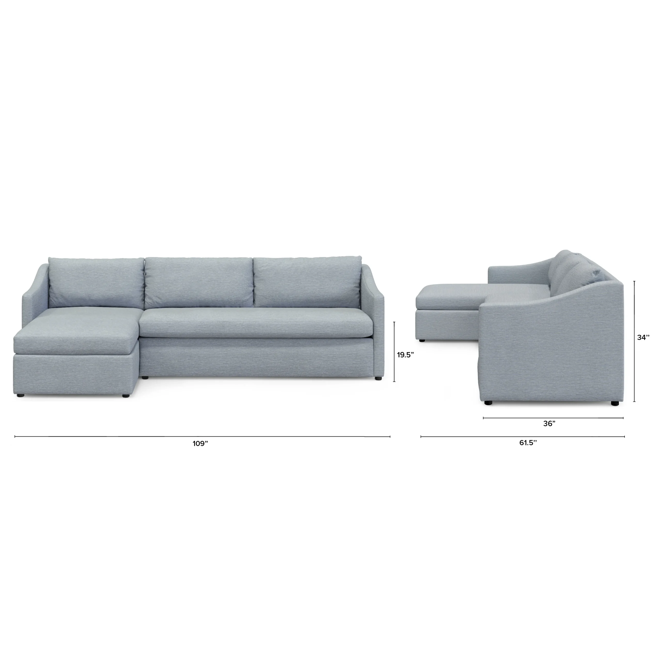 Landry 109_ Left Storage Sleeper Sectional - Silver Light Blue - Image 12