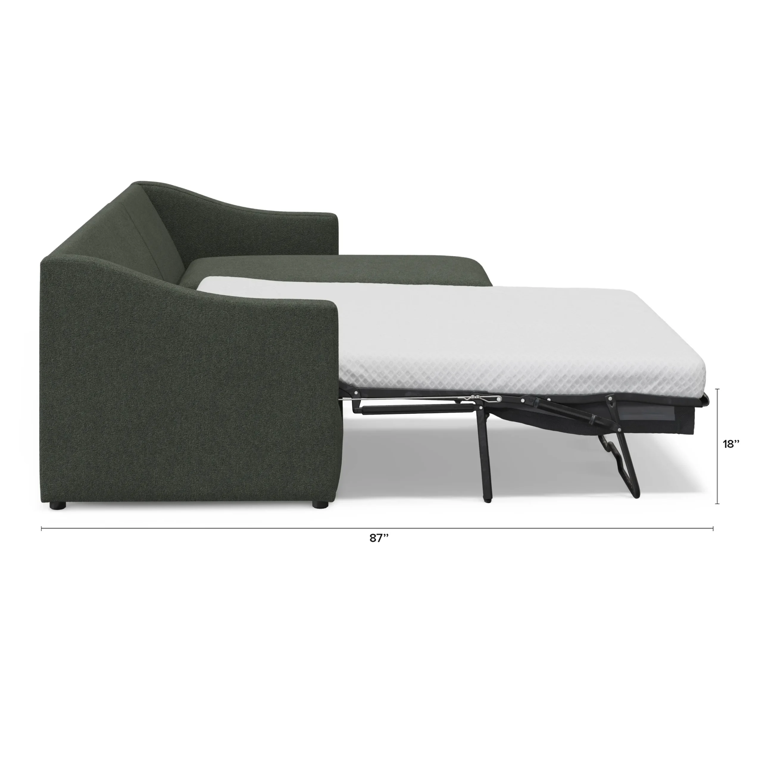 Landry 109_ Right Storage Sleeper Sectional - Green Wool Bouclé - Image 12