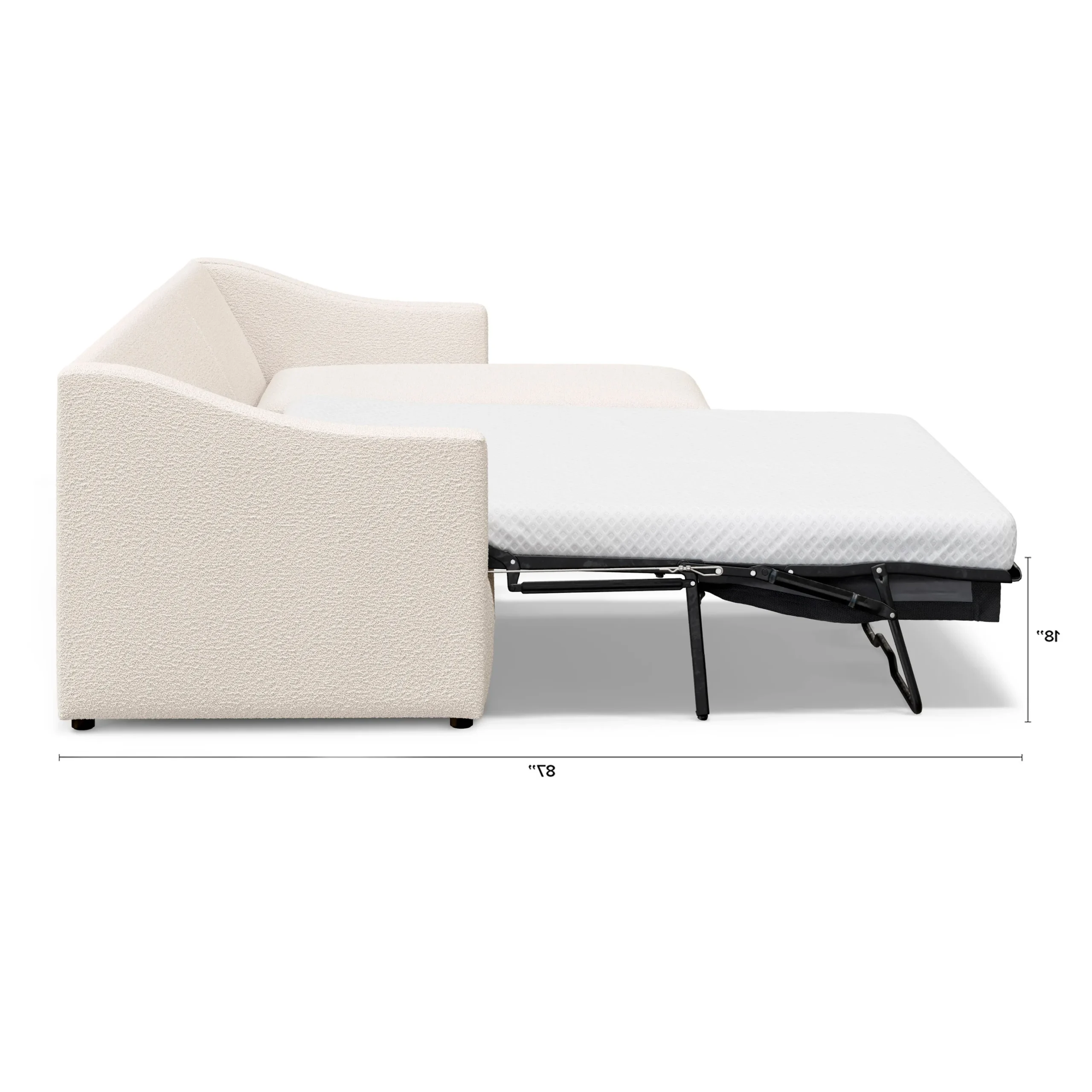 Landry 109_ Right Storage Sleeper Sectional - Ivory Wool Bouclé - Image 12