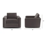 Riley 42_ Grand Velvet Swivel Chair - Hale Warm Gray